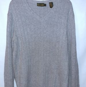 Timberland Gray Wool Blend V Neck Sweater